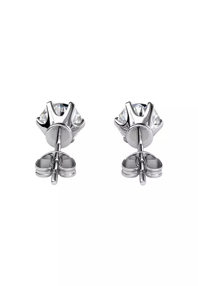 Her Jewellery CELÈSTA - Les Solitaire Earrings (Moissanite Diamond, 925 Silver plated with 18K Gold)