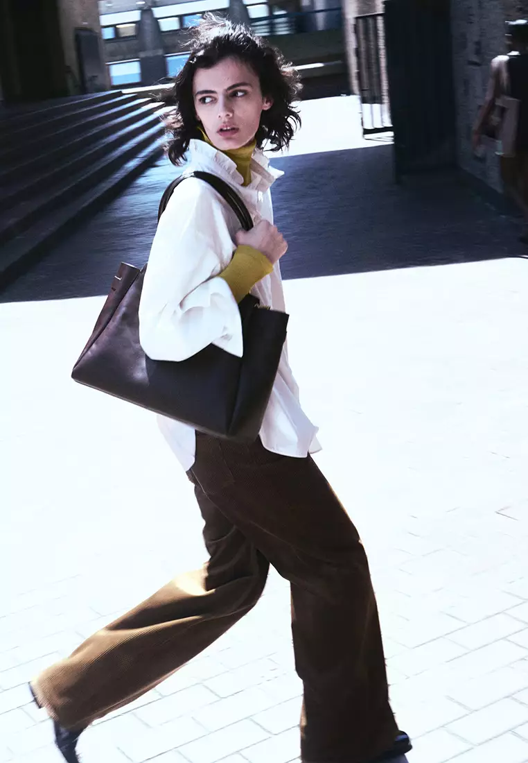 Long Stand-Collar Cotton Shirt