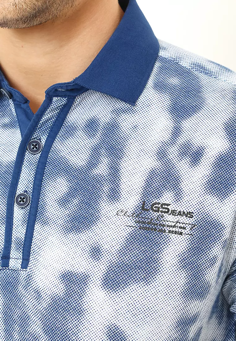 LGS - Kaos Polo Pria - Abstrak - Biru - JTS.320.M2463F.01.C