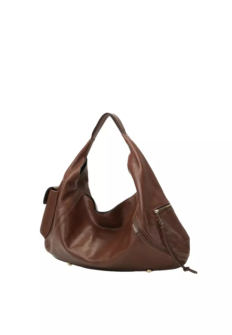 Arial Side Pockets Hobo Bag II - Cacao