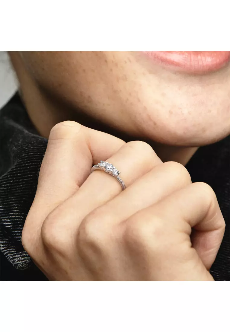 Clear Three-Stone Ring