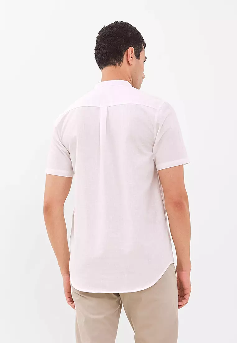 Kemeja Koko Pria Lengan Pendek URFAN WHITE Baju Muslim Pria