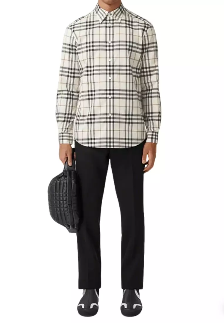 Men's Shirt in White Color Blocked 81043871