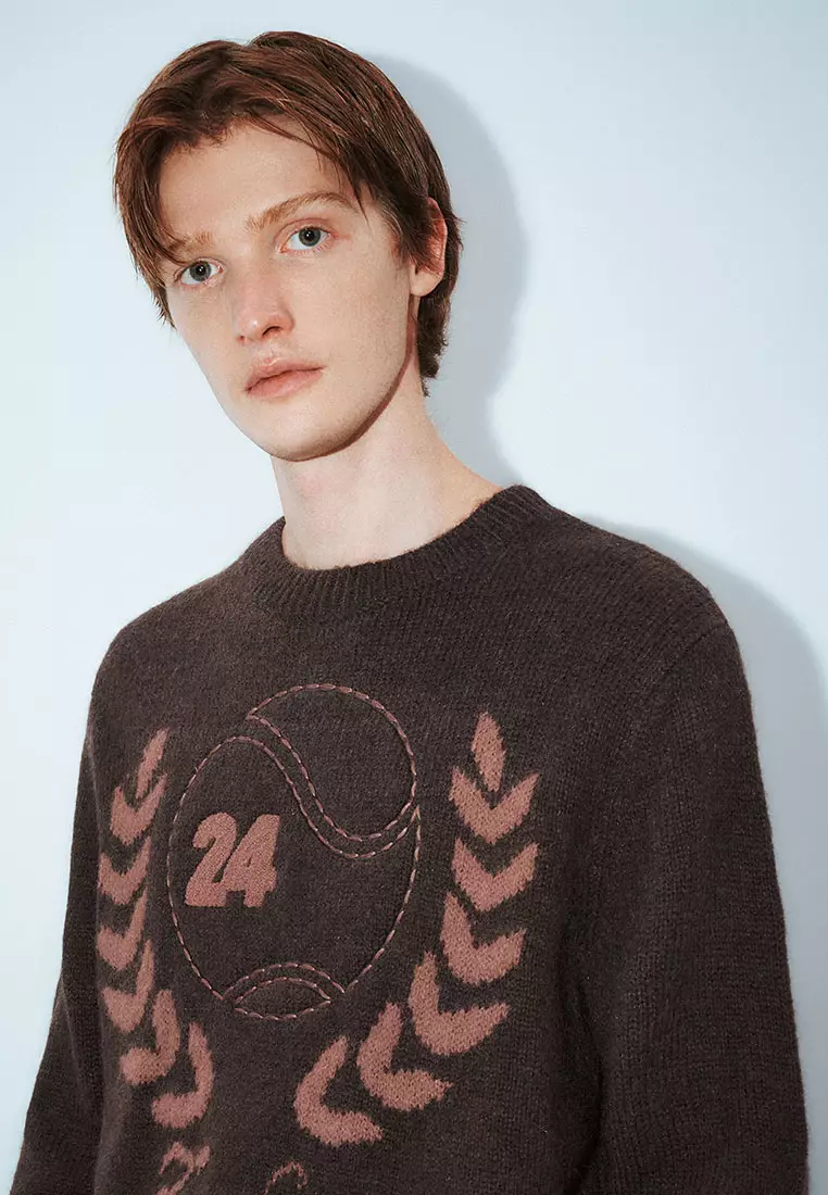 UR冬季新款男装复古学院风破洞毛须针织衫UMV940052