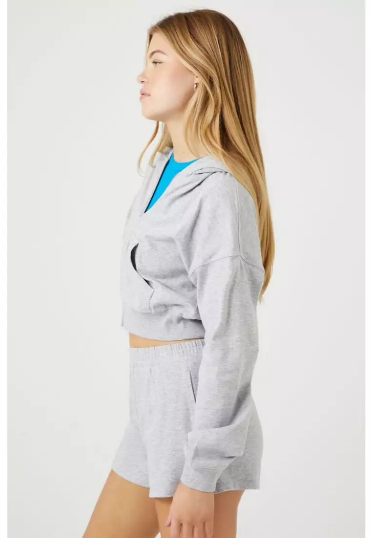 Cropped zip up clearance hoodie forever 21
