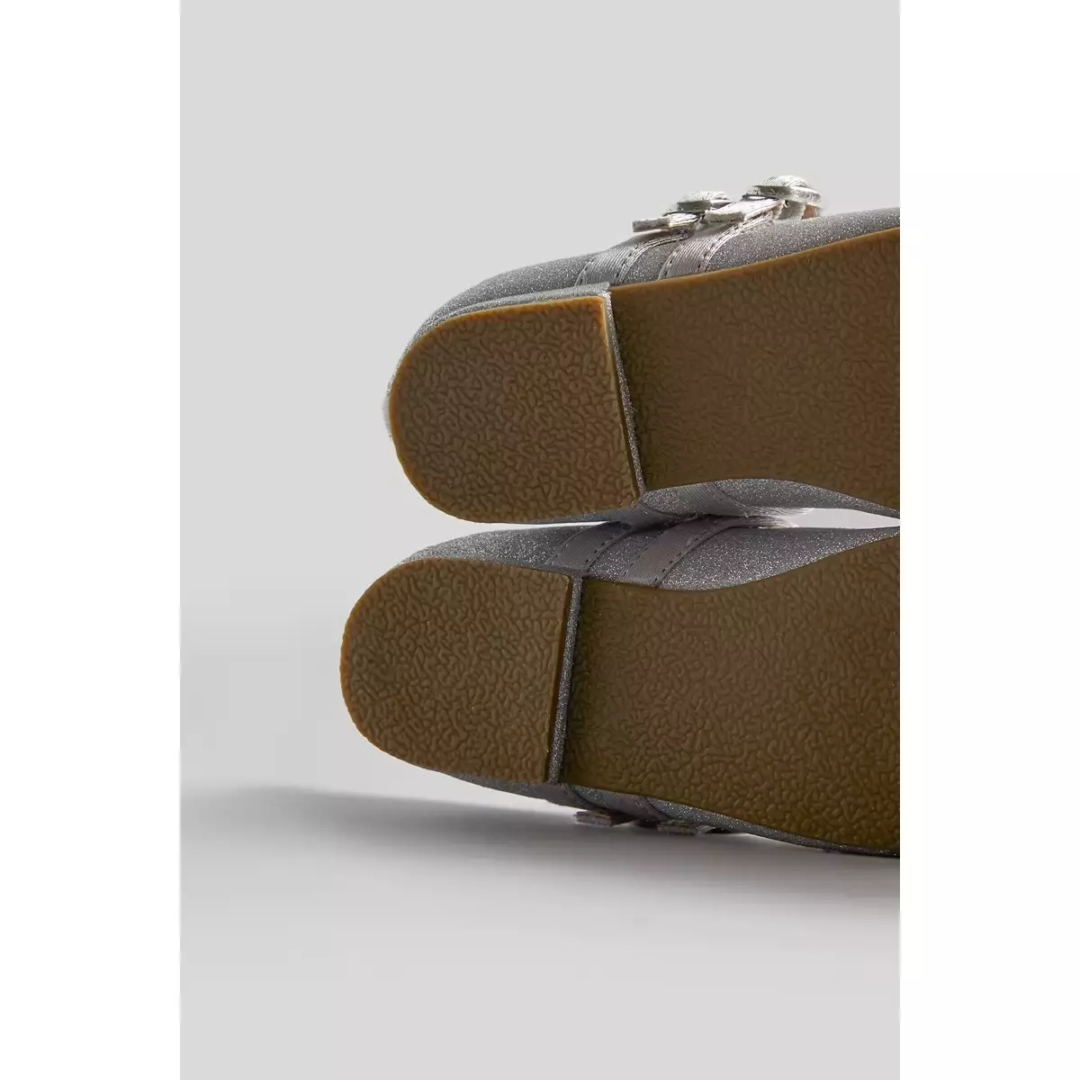 Mothercare Silver Glitter Ballerina Shoes - Sepatu Anak Perempuan (Abu-abu)