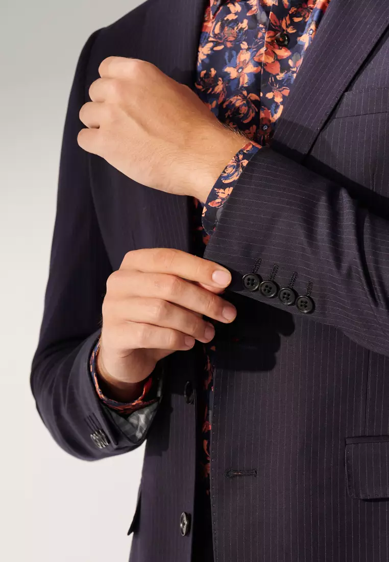 Midnight Blue Pinstripe Tailored Suit