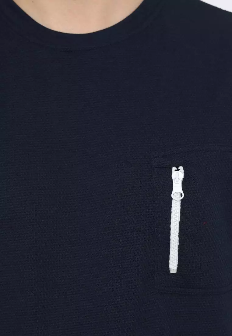 MATSUDA Kaos Polos 24S Texture Honeycomb T Shirt Saku Zipper Koka