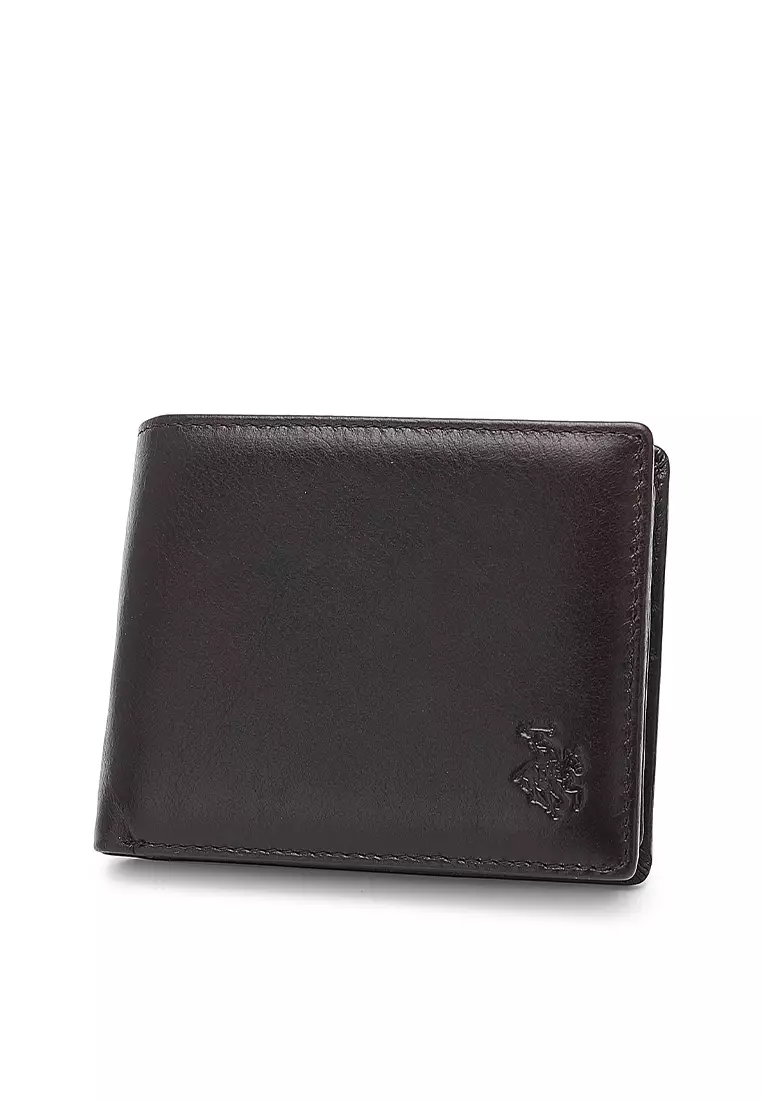 Genuine Leather RFID Short Wallet - Brown