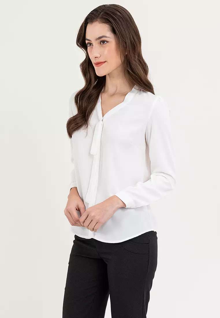 Tie Front Accent Blouse