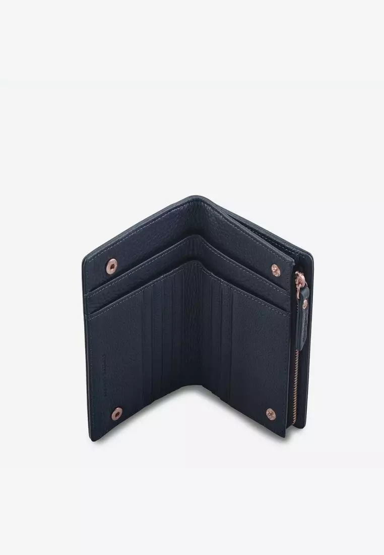 Status Anxiety Insurgency Leather Wallet - Navy Blue