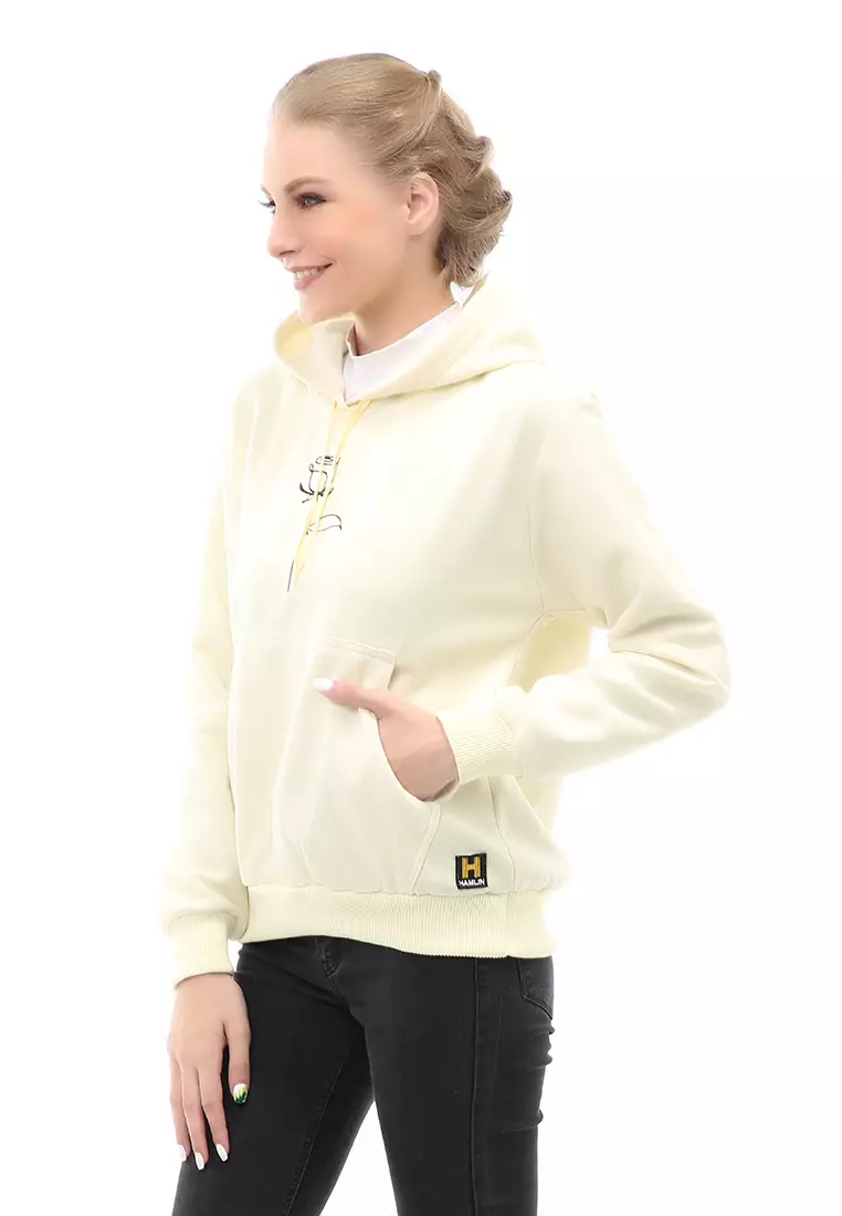 Hardwin Hoodie Jacket Rose Casual Wanita Material Fleece ORIGINAL - Yellow Cream