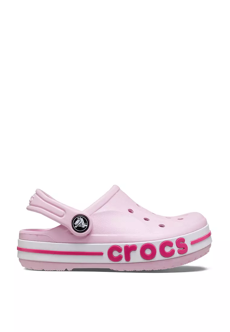 White and outlet pink crocs