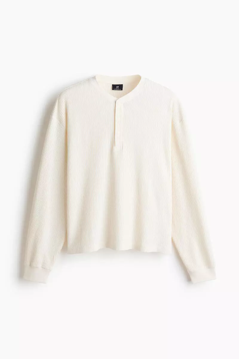 Regular Fit Waffled henley top
