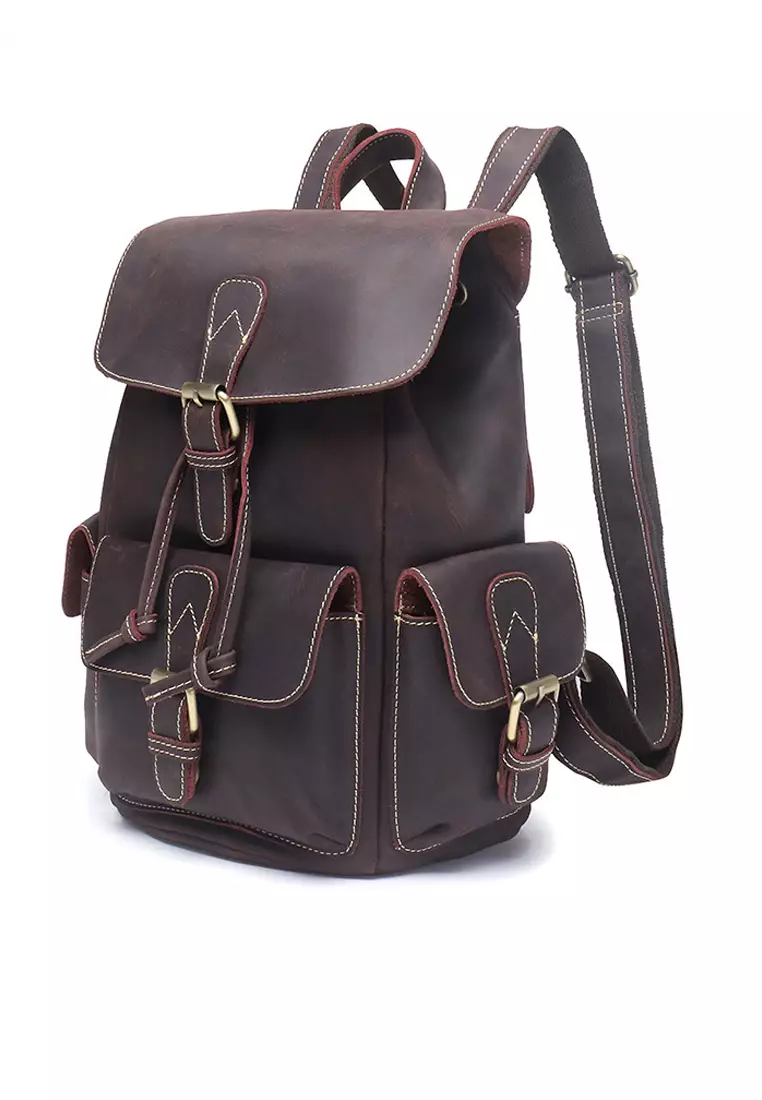 Crazy horse leather online backpack