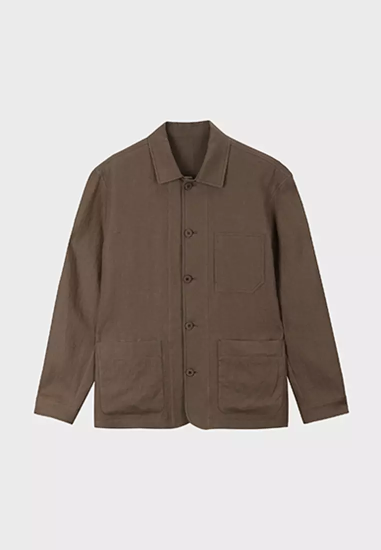 Washed jersey work outlet jacket