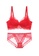 ZITIQUE red Women's 3/4 Cup Lace Lingerie Set (Bra and Underwear) - Red DC51BUS637AEA7GS_1