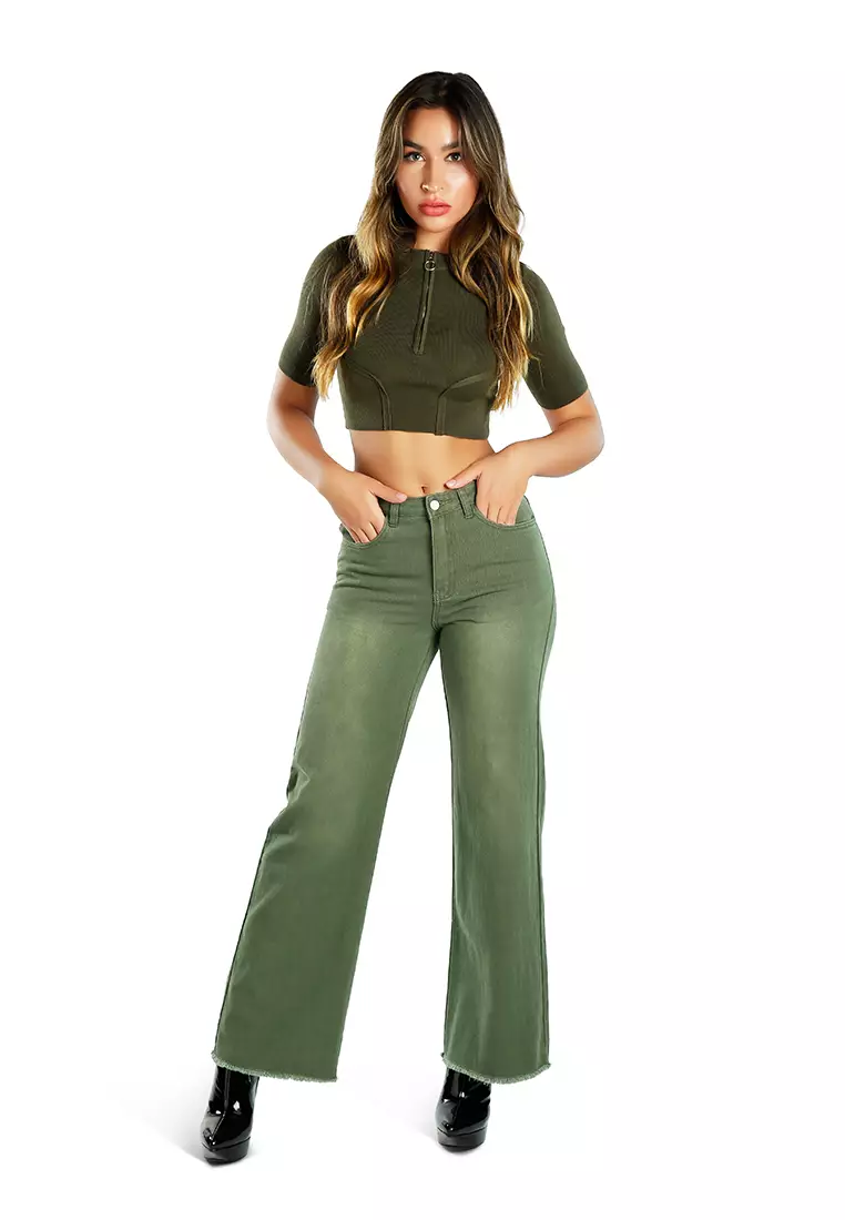 Army Green Ultra Comfortable Loose Fit Denims