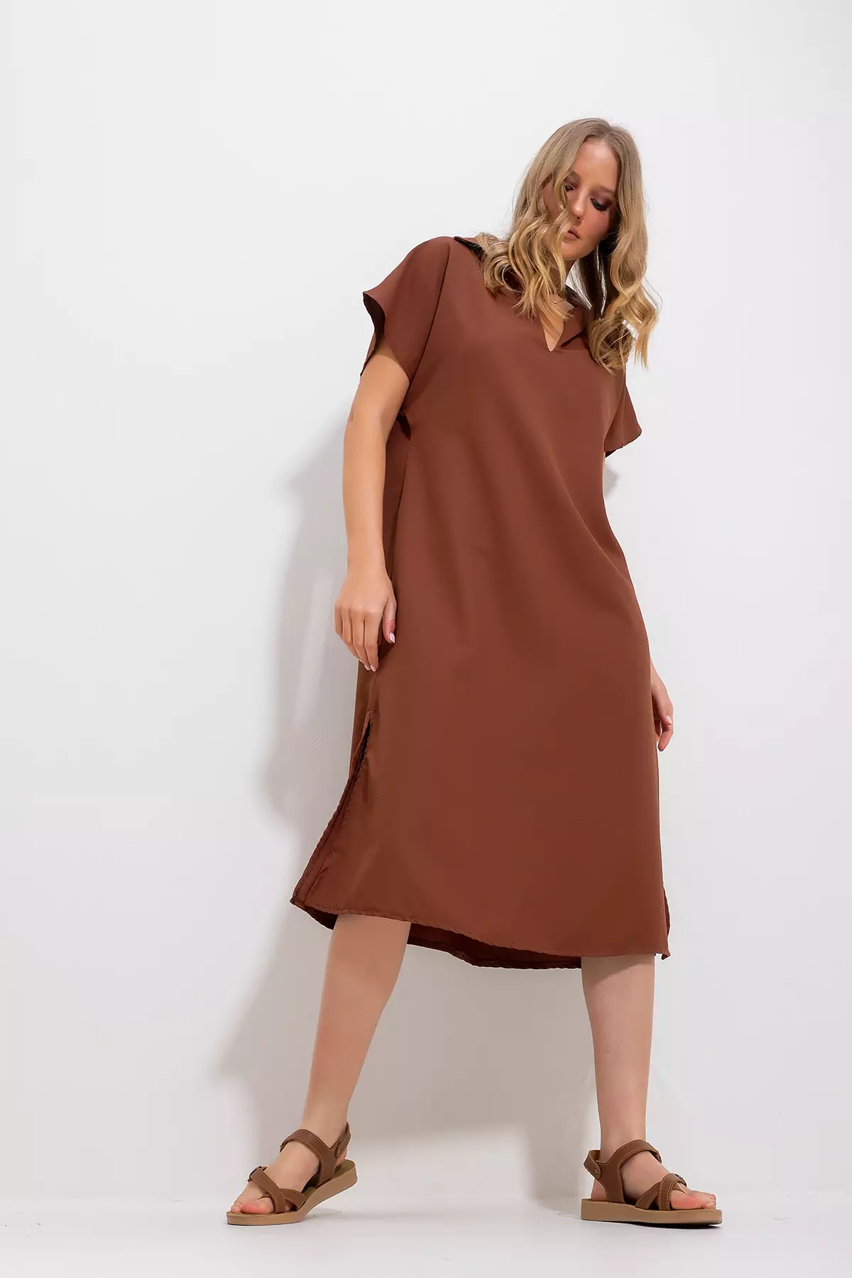 Slit Midi Dress