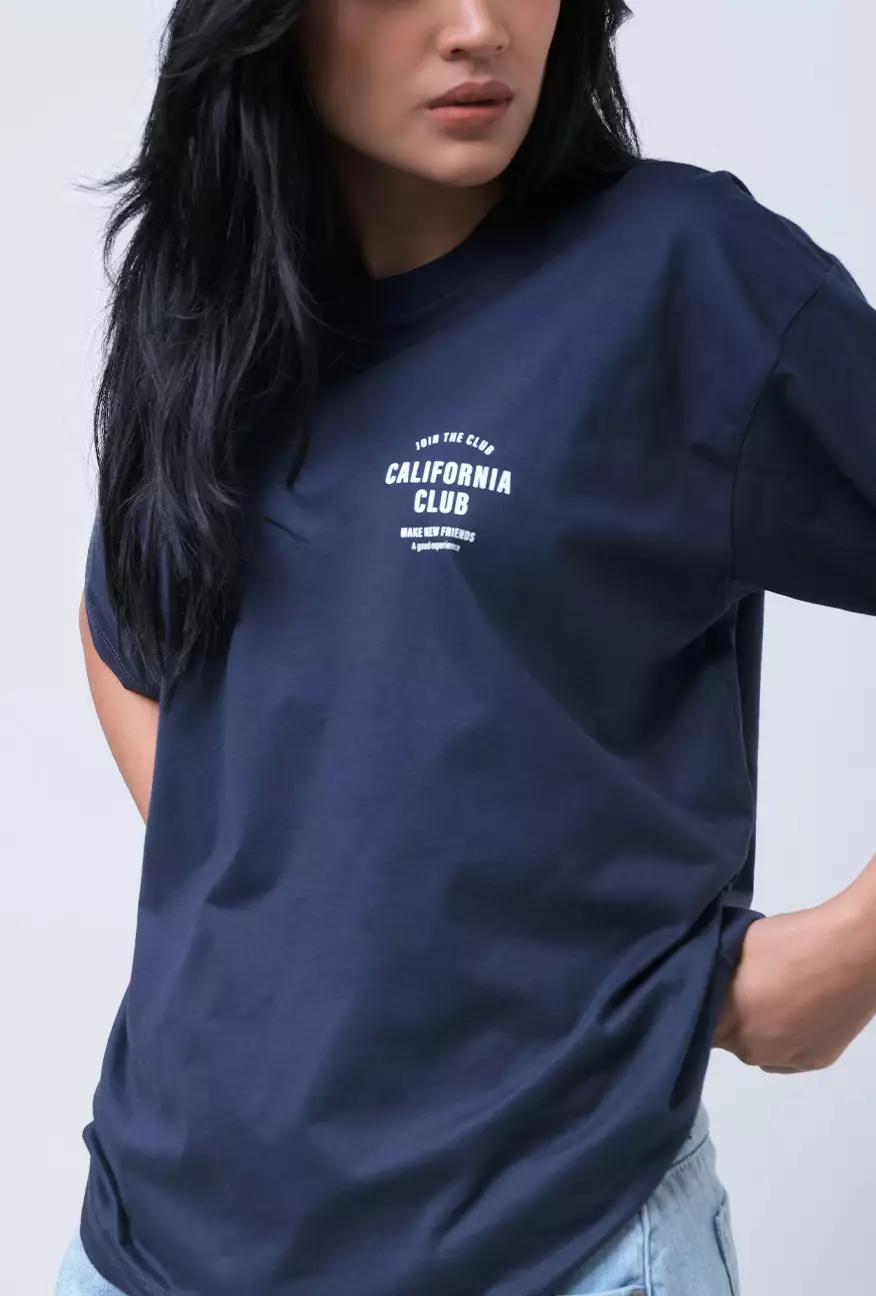 Kaos Wanita Oversize Nelle Navy