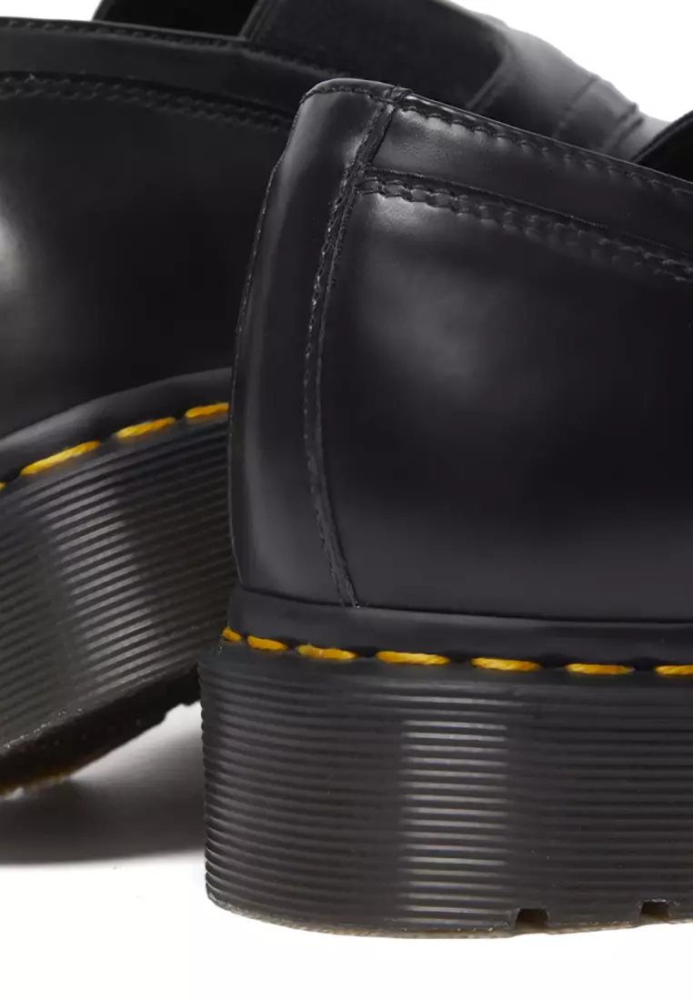 1461 Gusset Polished Smooth Leather Slip-On Oxford Shoes Black - Women