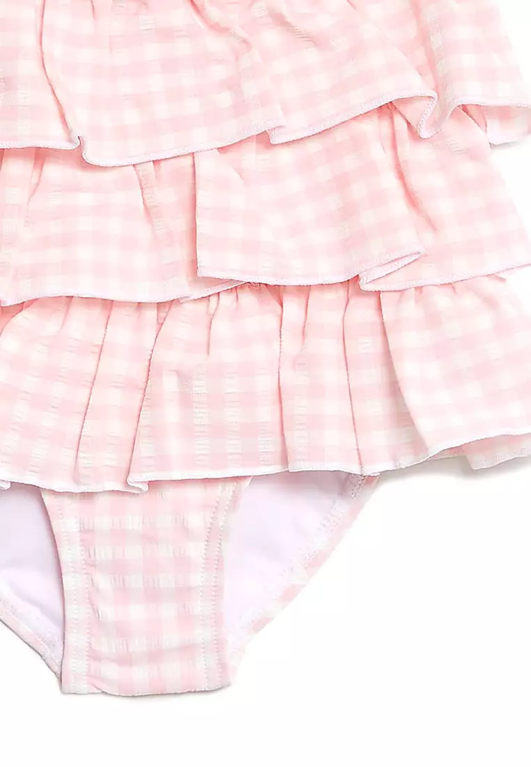 Seersucker Gingham Frill Swimsuit