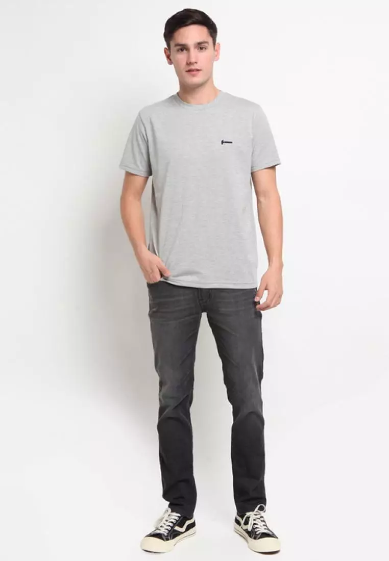 Hammer Men Basic T-Shirt | Kaos Polos Pria Reguler Lengan Pendek Grey Z1TO001A1