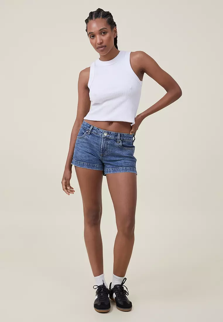 Denim shorts sale mid rise