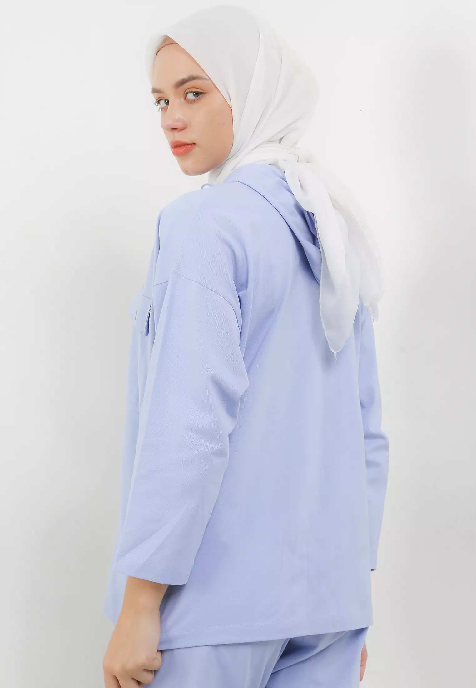 MFMW Daramroe Atasan Blouse Hoodie Baby Blue