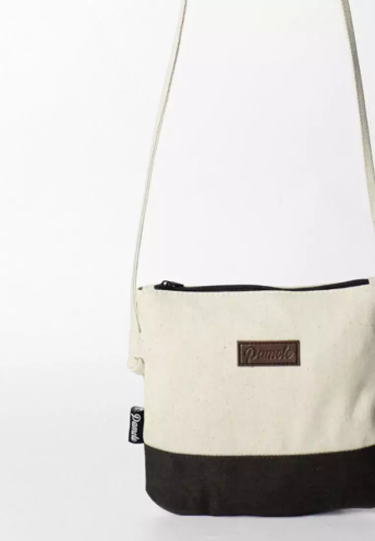 Pamole Tas Selempang Wanita Bahan Kanvas - Lura Series - BW Komb Coklat