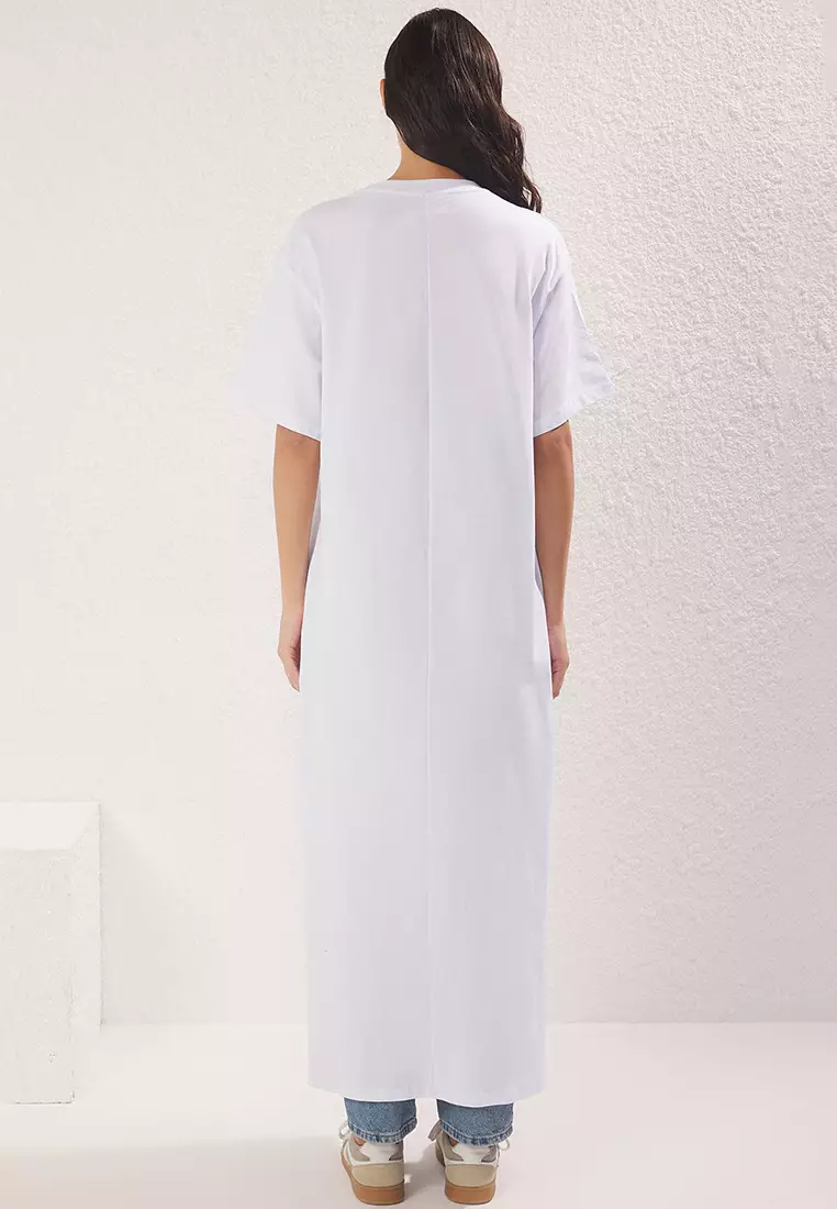 Khaki-White 2 Pack Knitted Jersey Undershirt Lining Dress Tctss25Eb00143