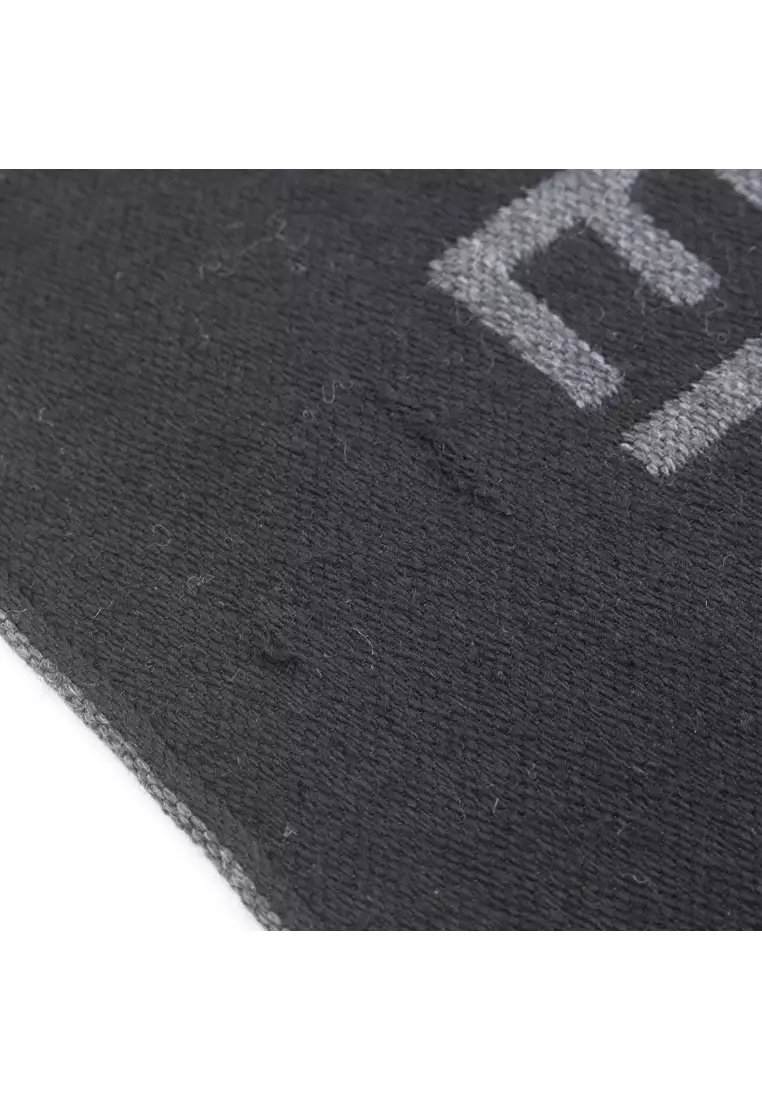 Pre-Loved Fendi FF pattern Scarf wool silk gray black