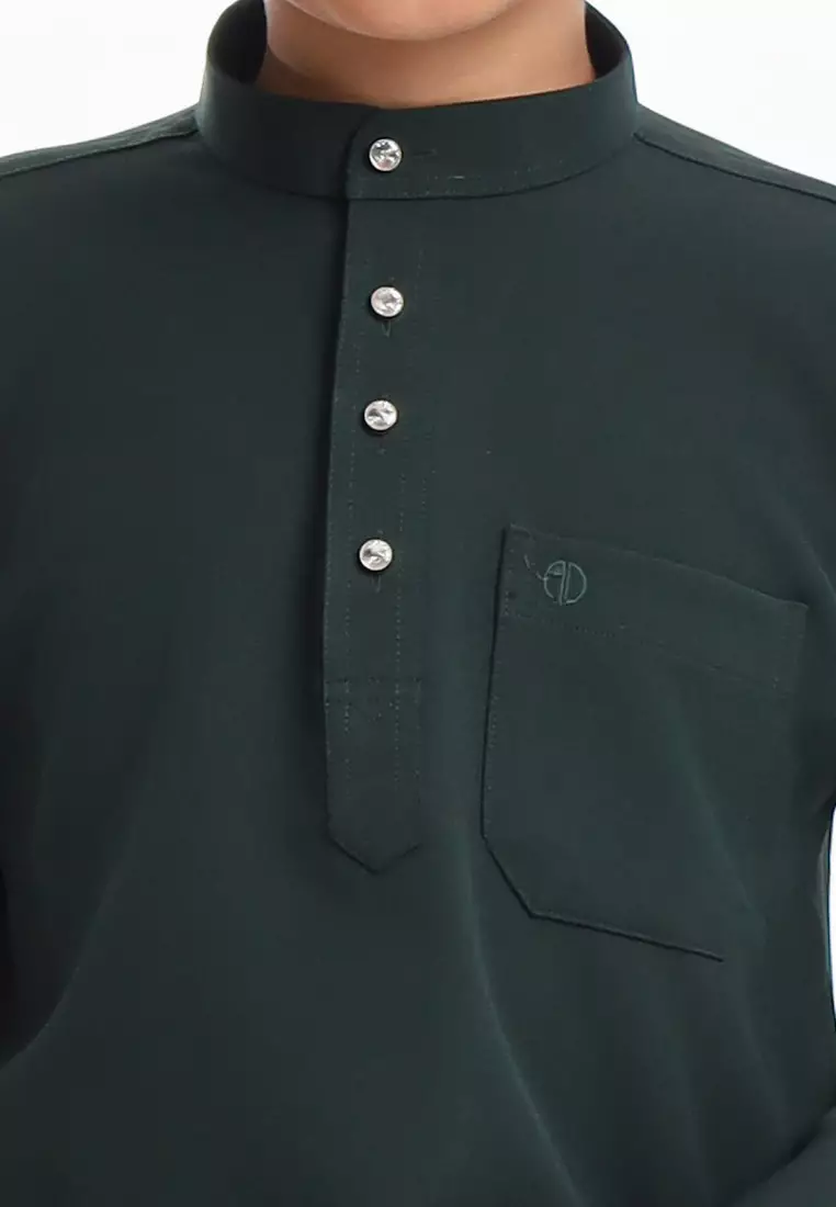 Alain Delon Baju Melayu Cekak Musang Budak - 19026501-49DarkGreen