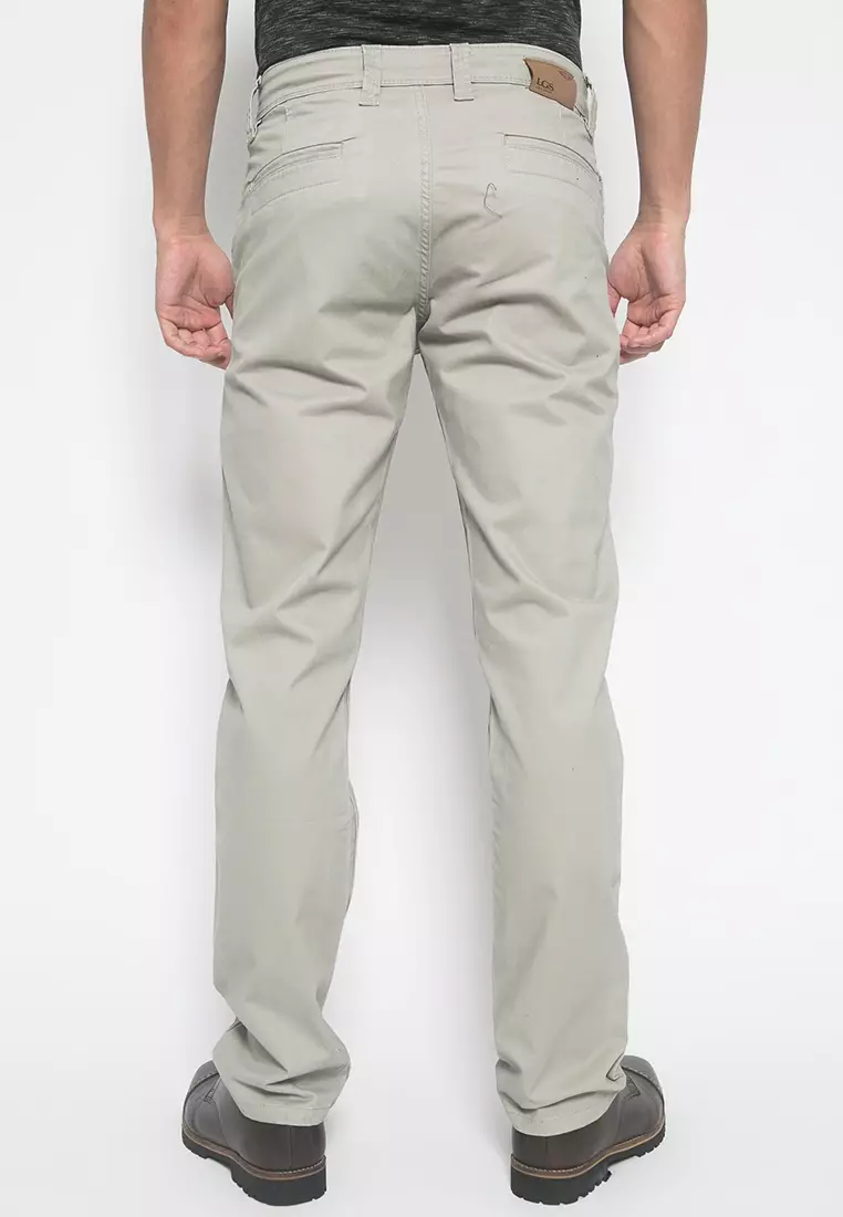 LGS - Celana Chinos Pria - Motif Polos - Warna Abu - Fitting Slim Fit - JCT.514.S042.006.C