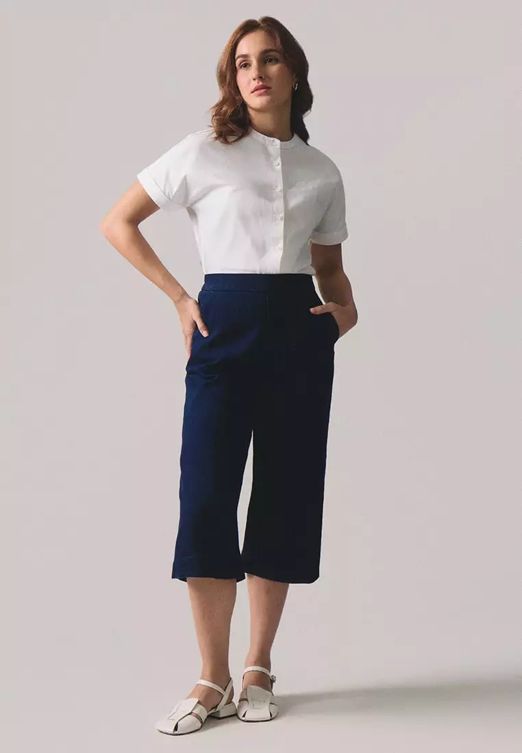 Denim Pull Up Culottes