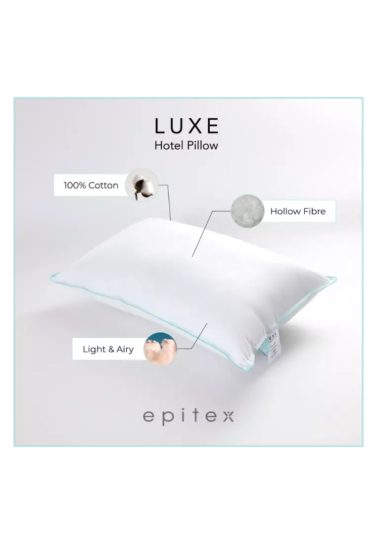 Epitex Premium Luxe Hotel Pillow - Comfortable Pillow - Medium Firm Pillow - Adult Pillow - Hypoallergenic