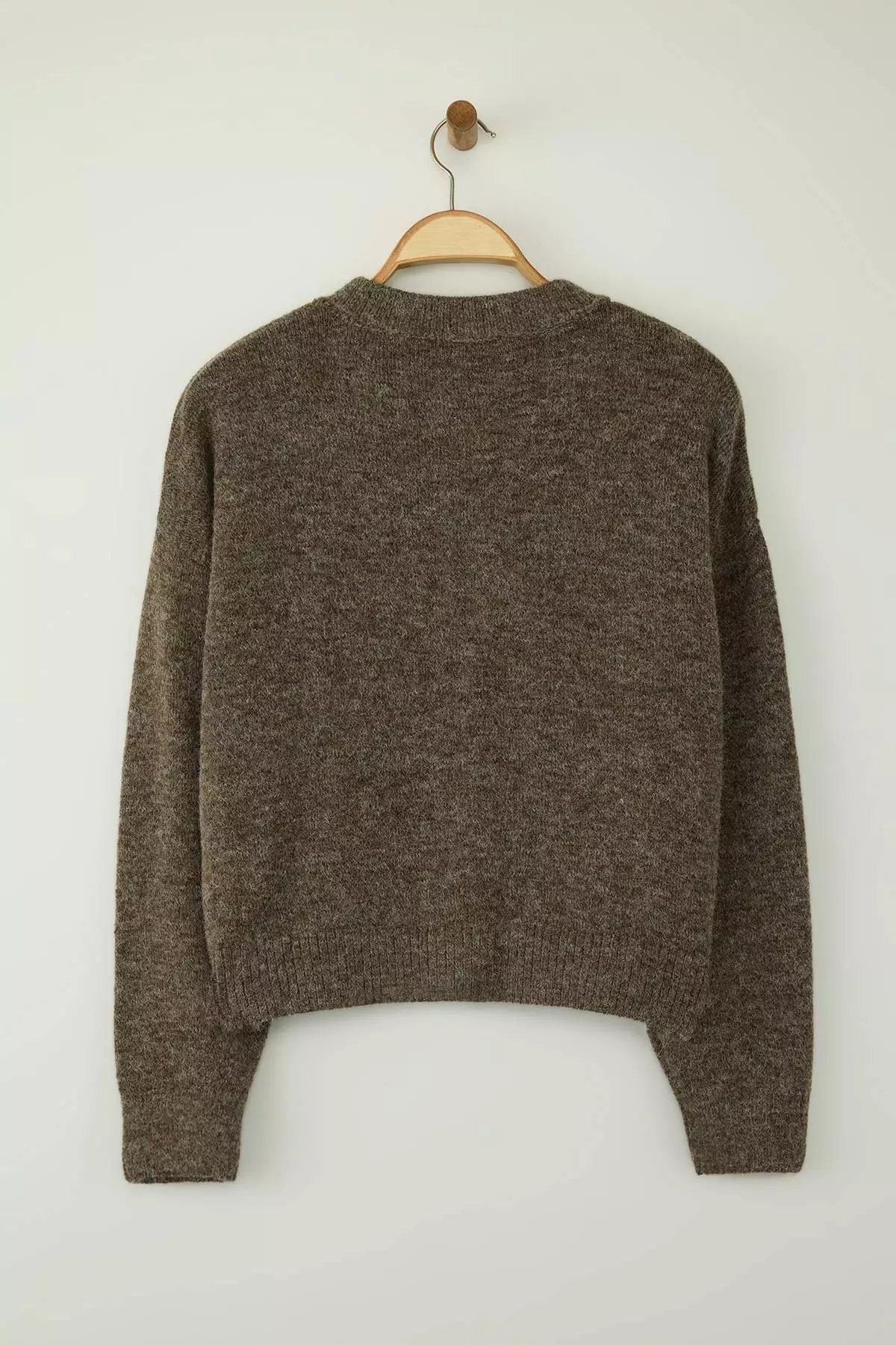 Mink Alpaca Wool Blended Wide Fit Knitwear Cardigan