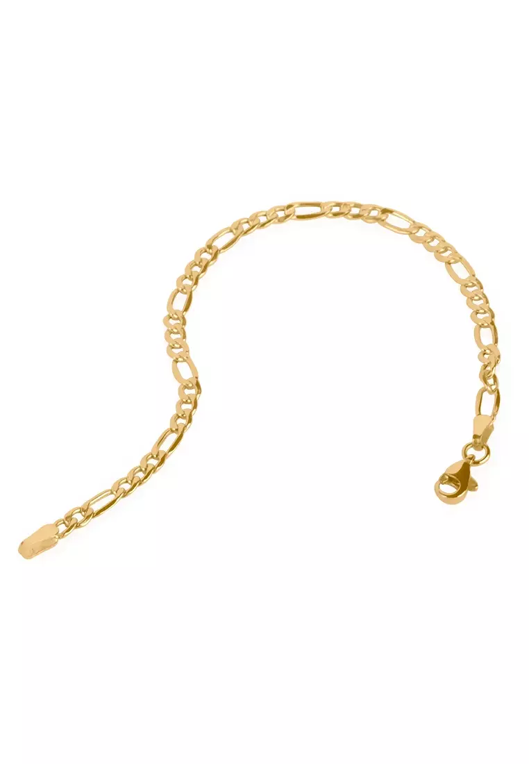 Figaro Chain Bracelet 14k Gold