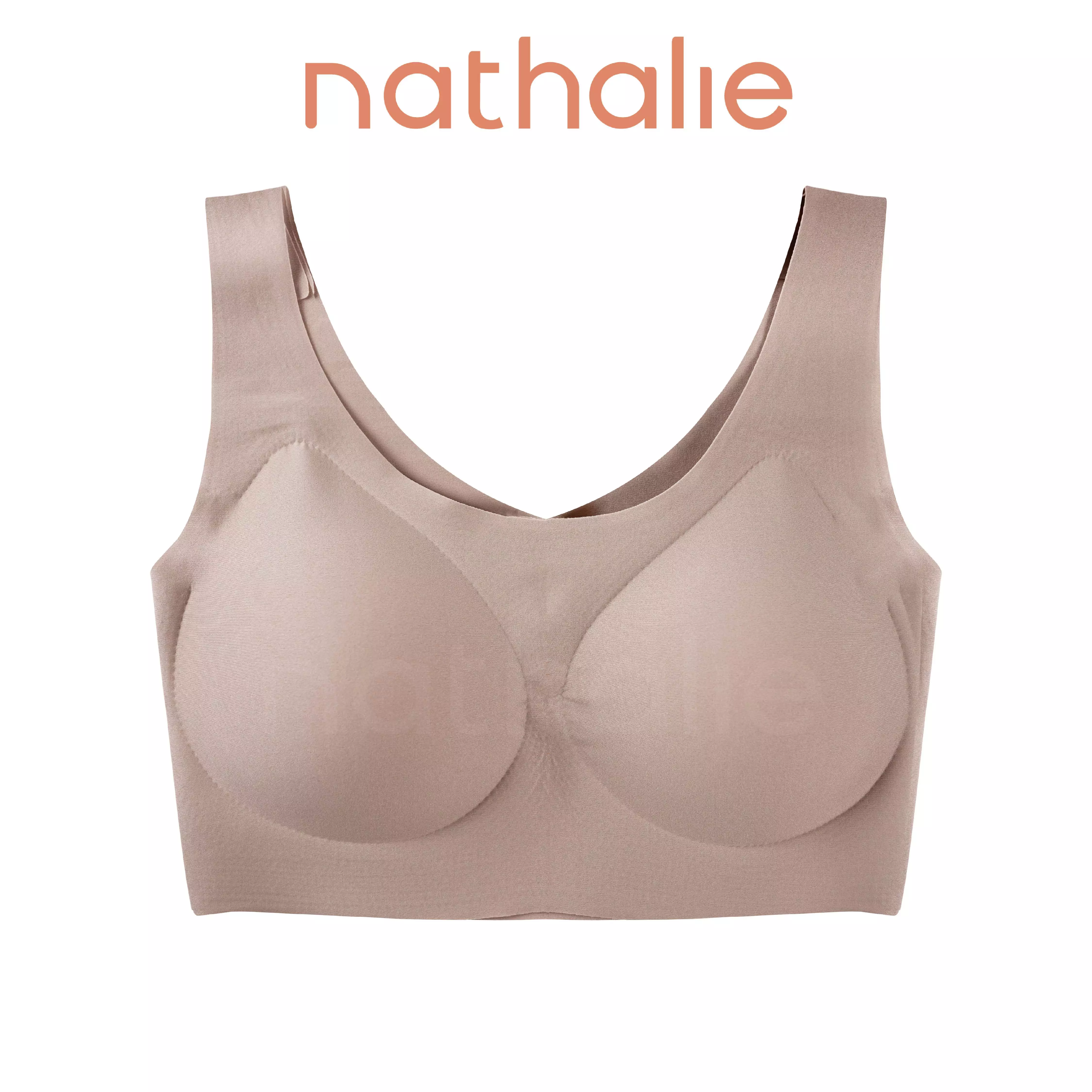 Nathalie Round Neck Vest-Style Bra NTB 3475 - Coklat Muda