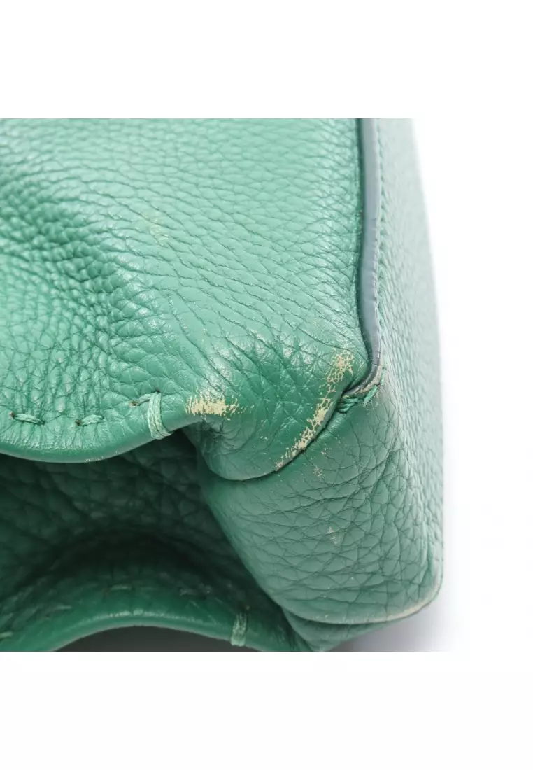 Pre-Loved Fendi Selleria Business bag Briefcase leather green