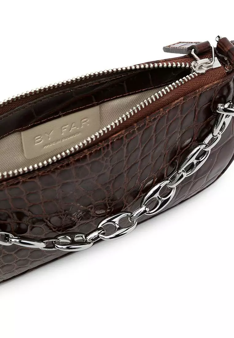 By Far By Far Mini Rachel Croco Embossed Leather