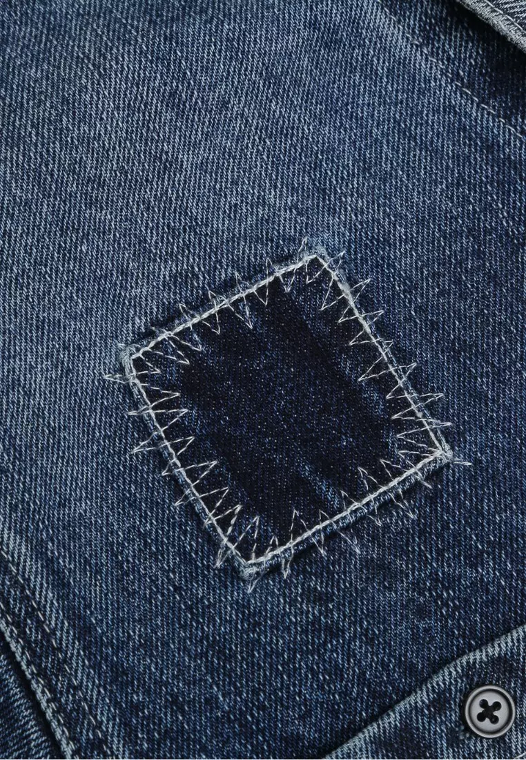 V57 靛藍復古洗襯衫外套