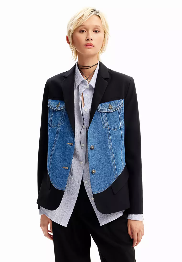 Desigual Woman Hybrid trucker blazer.
