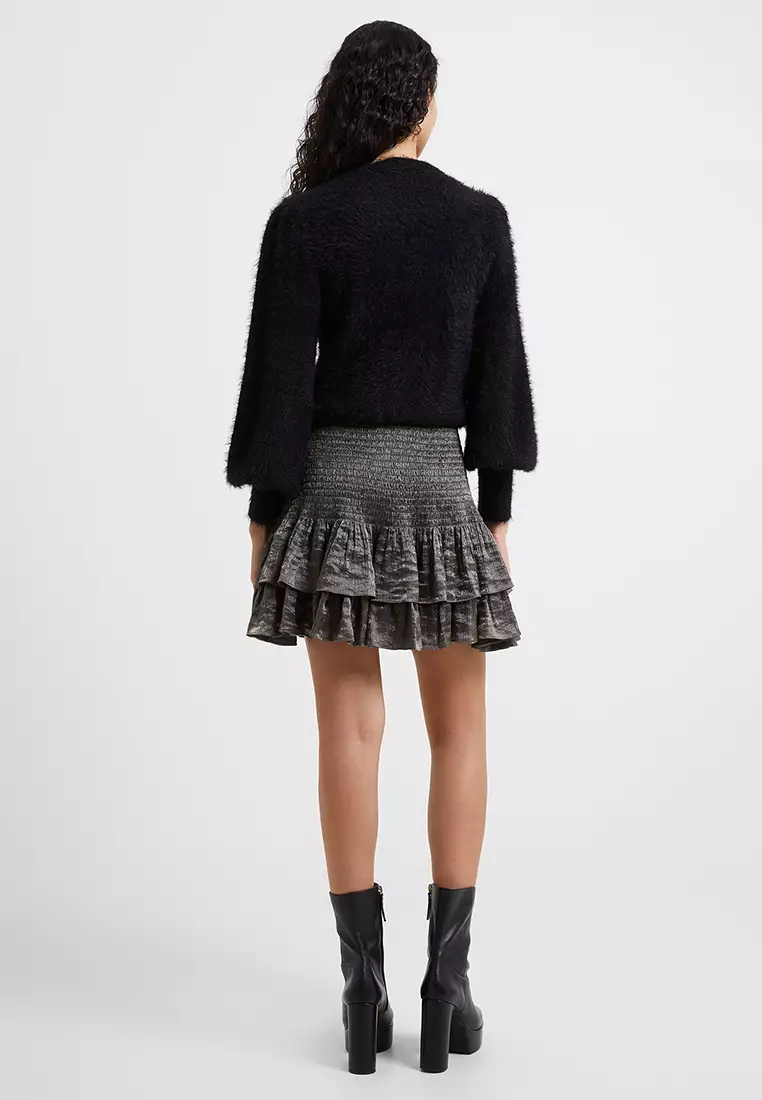 French connection black deals satin skirt