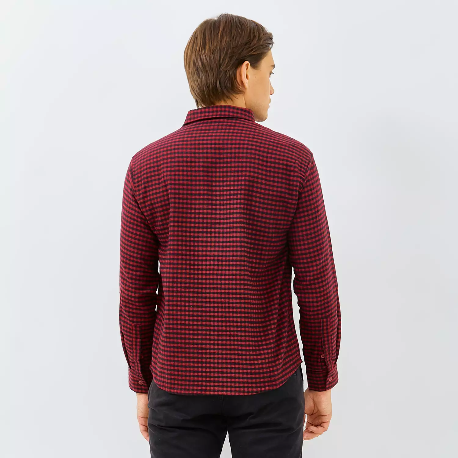 PAULMAY Kemeja Flanel Pria Lengan Panjang Merah 6706