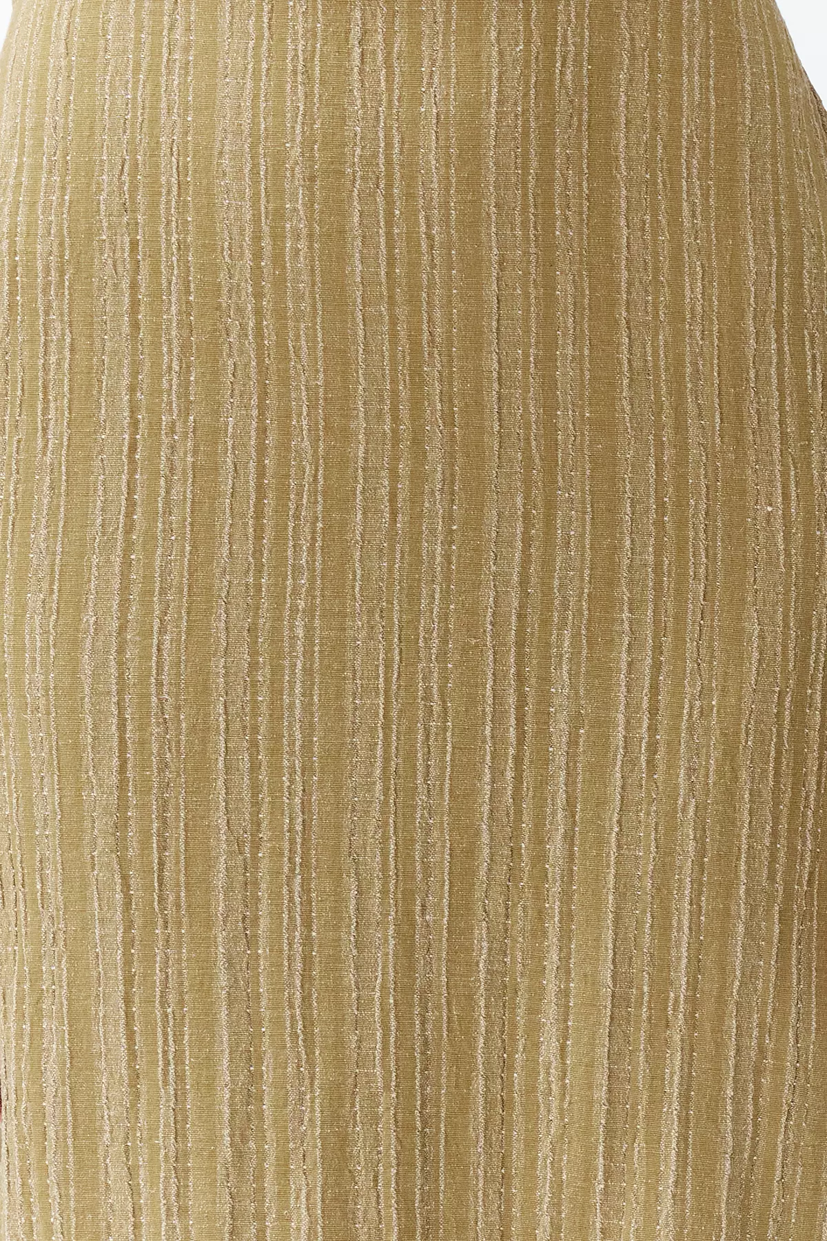 Khaki Maxi Woven Decollete Linen Blend Beach Dress