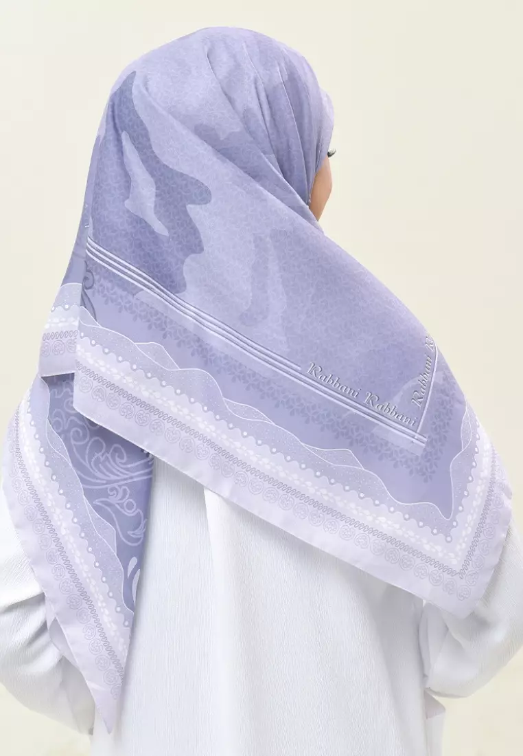 Rabbani - Kerudung Segi Empat Motif Tetra Fazluna AL - Purple Ash