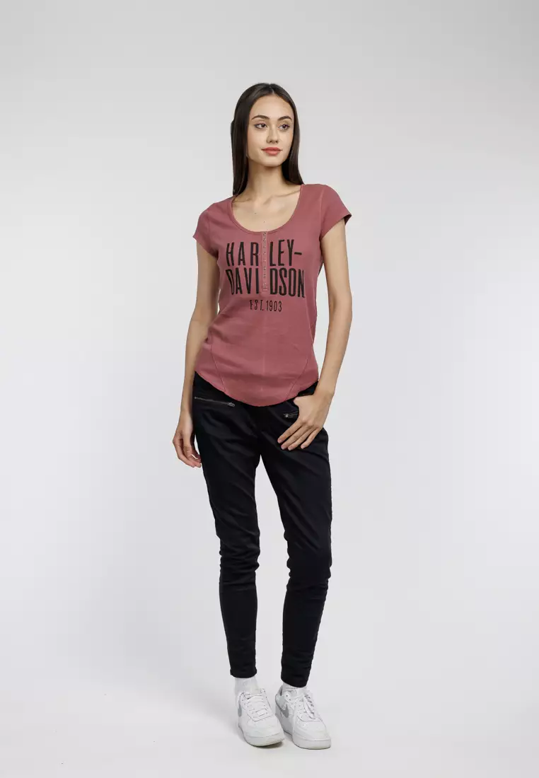 Harley-Davidson Cali Henley Knit Top