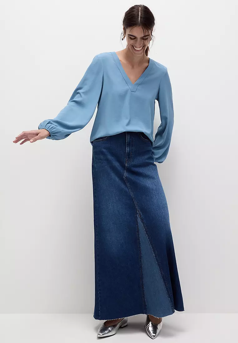 V-Neck Popover Blouse