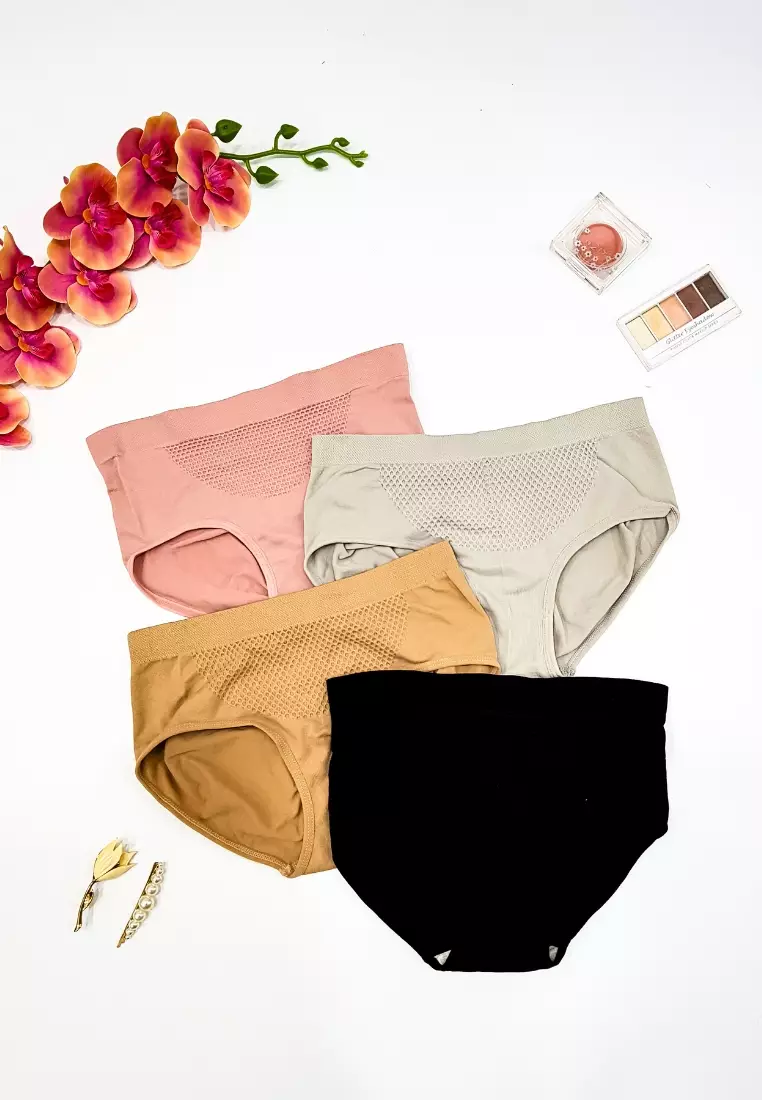 Buy ZITIQUE (Strip Pack) Basic Seamless Breathable Underwear Brown Online